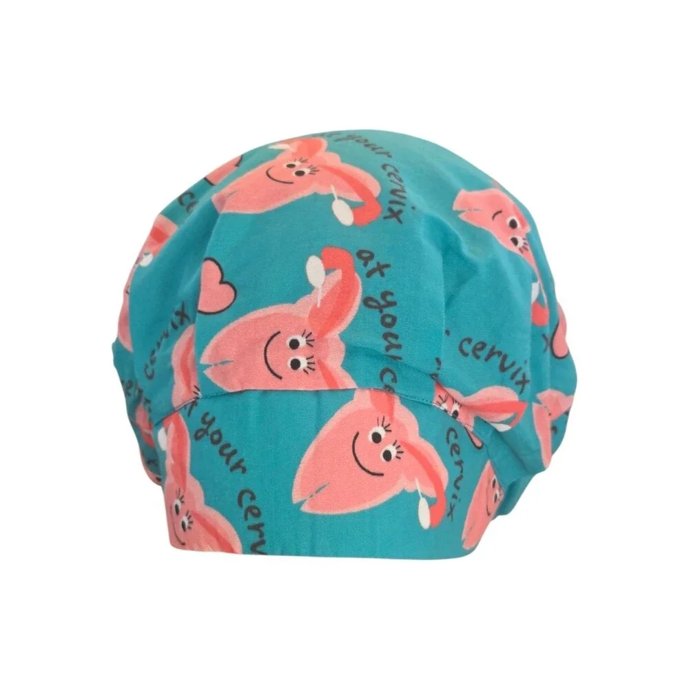 At Your Cervix OB/GYN Scrub Cap Louis + Phil Unisex Long Hair Comfort Euro Style